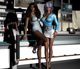 Картинка 3д+графика фантазия+ fantasy девушки взгляд фон