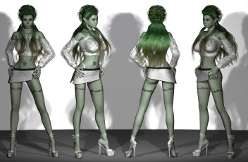 обоя 3д графика, эльфы , elves, эльфийки, взгляд, фон