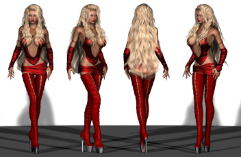 Картинка 3д+графика люди+ people девушки взгляд фон