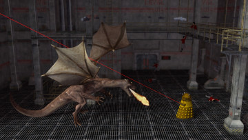 Картинка 3д+графика существа+ creatures дракон робот