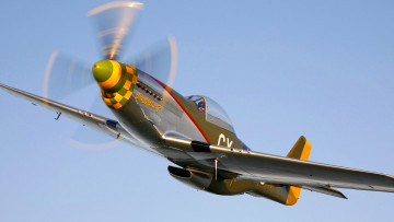 Картинка авиация лёгкие+одномоторные+самолёты самолет p-51 mustang ретро пропеллер небо полет пилот истребитель
