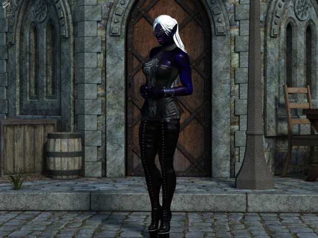 Обои картинки фото 3д графика, эльфы , elves, эльфийка, взгляд, фон