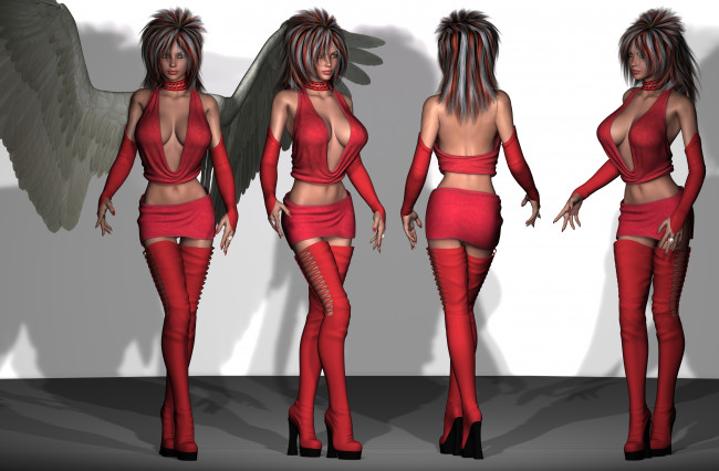 Обои картинки фото 3д графика, люди , people, девушки, взгляд, фон