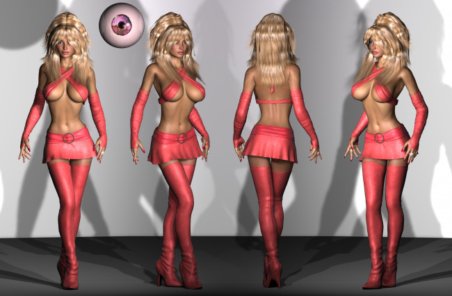 Обои картинки фото 3д графика, люди , people, девушки, взгляд, фон