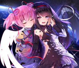 Картинка аниме ангелы +демоны арт девушки