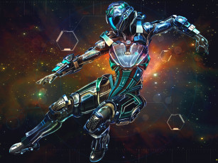 Картинка фэнтези роботы +киборги +механизмы киборг звезды космос небо робот