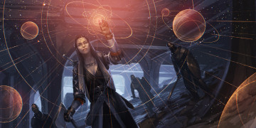 Картинка фэнтези девушки девушка фантастика звезды карта планета меч щит воины