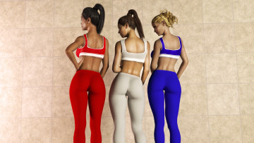 Картинка 3д+графика люди+ people взгляд девушки фон