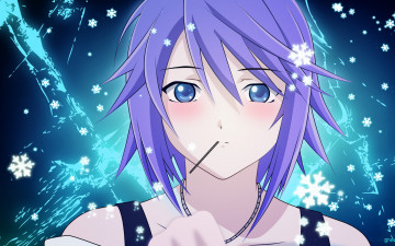 Картинка аниме rosario+++vampire девушка фон взгляд