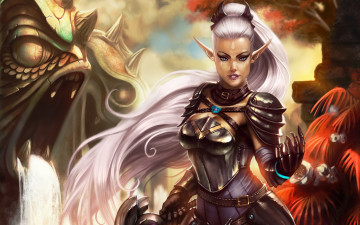 Картинка фэнтези эльфы девушка эльф доспехи