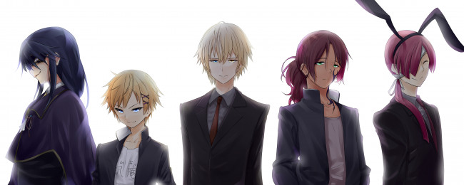 Обои картинки фото аниме, inu x boku ss, shoukiin, kagerou, natsume, zange, miketsukami, soushi, inu, x, boku, ss, omaru09, watanuki, banri, арт