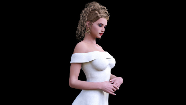 Обои картинки фото 3д графика, люди , people, фон, взгляд, девушка