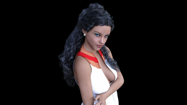 Обои картинки фото 3д графика, люди , people, фон, взгляд, девушка