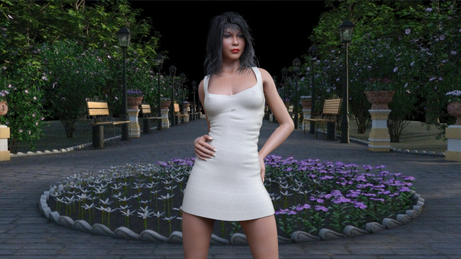 Обои картинки фото 3д графика, люди , people, фон, взгляд, девушка