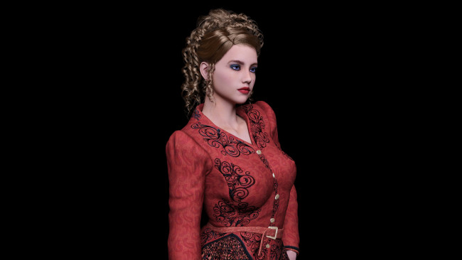 Обои картинки фото 3д графика, люди , people, взгляд, девушка, фон