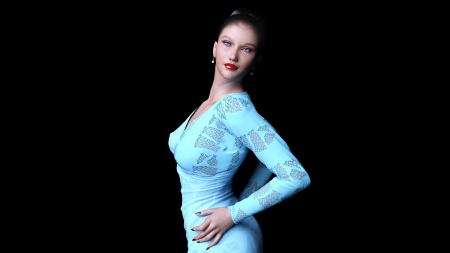 Обои картинки фото 3д графика, люди , people, взгляд, фон, девушка