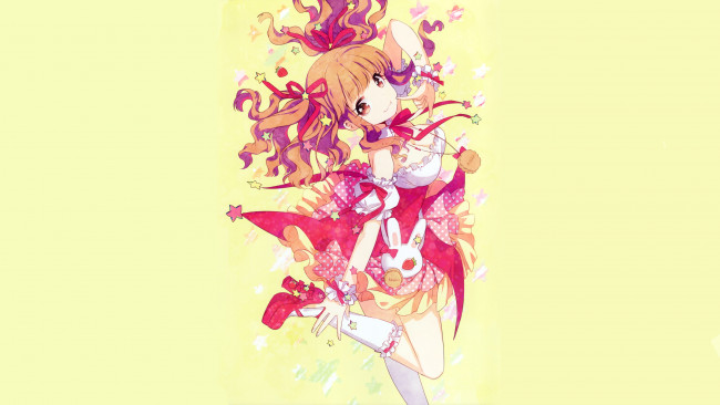 Обои картинки фото аниме, idolm@ster, idolmaster, cinderella, girls, moroboshi, kirari, h2so4