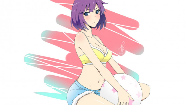 Обои картинки фото аниме, unknown,  другое, фон, взгляд, девушка