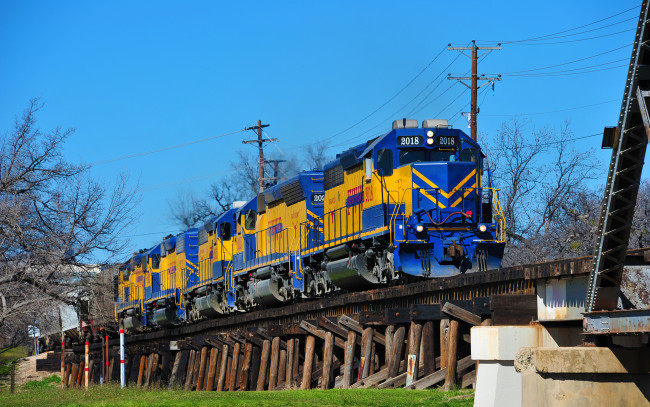 Обои картинки фото техника, поезда, рельсы, локомотив, состав