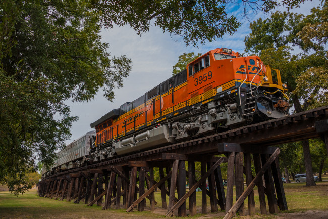 Обои картинки фото техника, поезда, рельсы, локомотив, состав