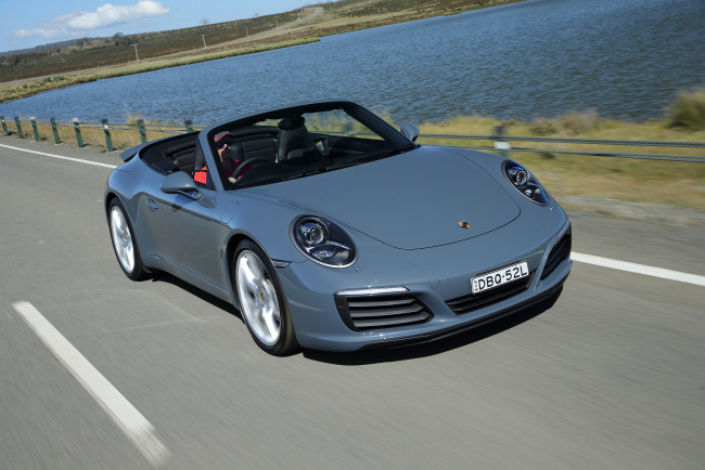 Обои картинки фото автомобили, porsche, 2016г, 991, au-spec, cabriolet, carrera, 911