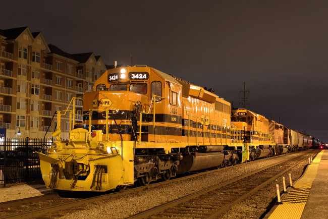 Обои картинки фото техника, поезда, рельсы, локомотив, состав