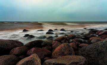 Картинка природа побережье море кани прибой горизонт by aivars