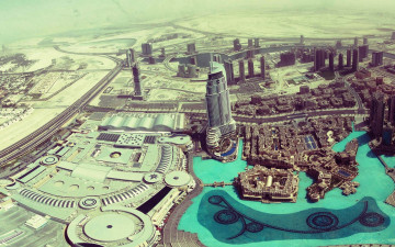 обоя города, абу-даби , оаэ, город, панорама, дома, здания, дороги