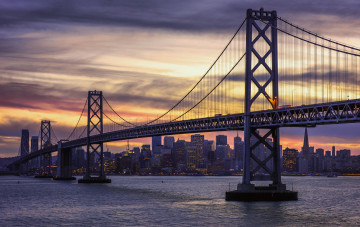 Картинка san+francisco+and+the+bay+bridge города сан-франциско+ сша мост