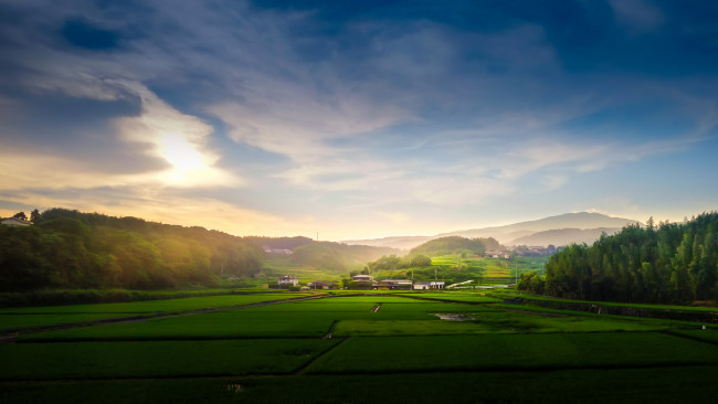 Обои картинки фото города, - пейзажи, дома, холмы, поля