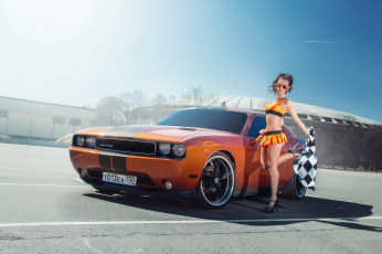 обоя автомобили, -авто с девушками, dodge