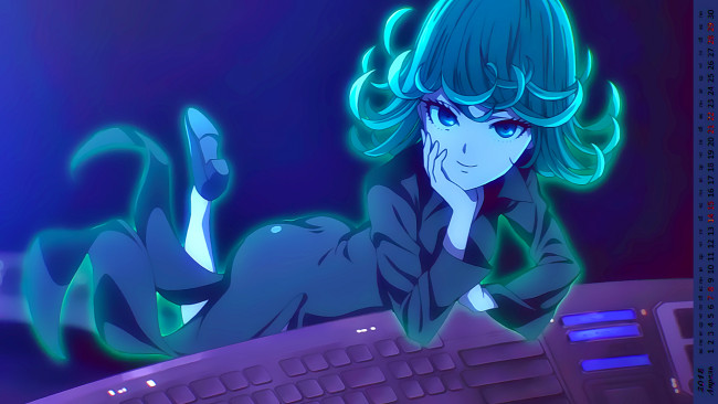 Обои картинки фото календари, аниме, взгляд, девушка