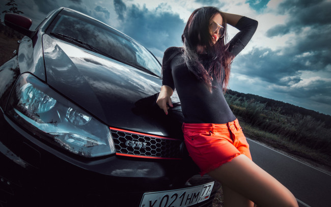 Обои картинки фото автомобили, -авто с девушками, красивая, девушка