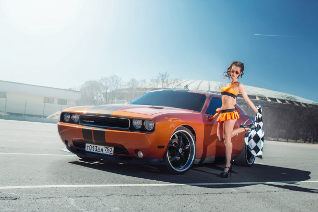 Обои картинки фото автомобили, -авто с девушками, dodge