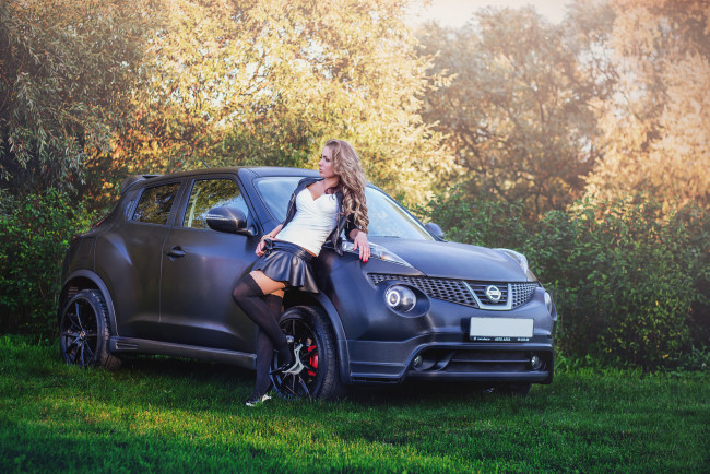 Обои картинки фото автомобили, -авто с девушками, juke, lera