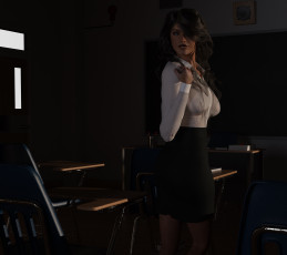 Картинка 3д+графика люди+ people фон девушка взгляд