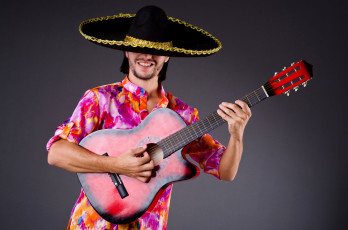 Картинка музыка -другое поза фон гитара шляпа наряд мужчина