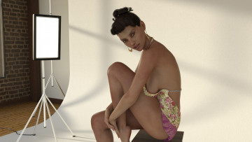 Картинка 3д+графика люди+ people фон взгляд девушка