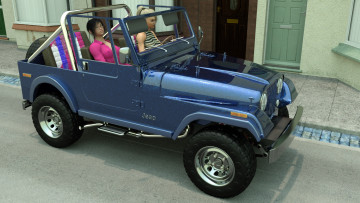 Картинка 3д+графика люди-авто мото+ people-+car+ +moto автомобиль фон взгляд девушки