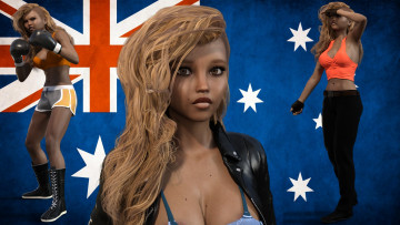 Картинка 3д+графика спорт+ sport взгляд девушка фон