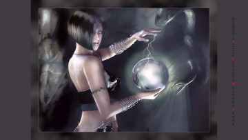 Картинка календари фэнтези змея шар девушка магия