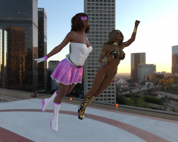 Обои картинки фото 3д графика, фантазия , fantasy, фон, взгляд, девушки