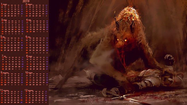 Обои картинки фото календари, фэнтези, нежить, монстр