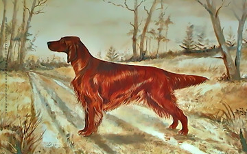 обоя календари, рисованные,  векторная графика, собака, гончая, дорога, природа, растение, calendar, 2020