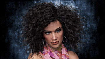 Картинка 3д+графика портрет+ portraits девушка фон взгляд