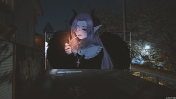 Картинка аниме ангелы +демоны девушка