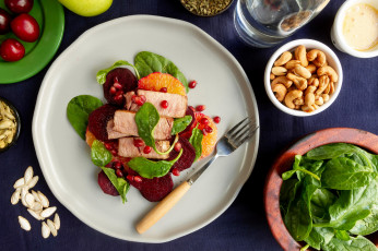 Картинка еда салаты +закуски салат шпинат орехи