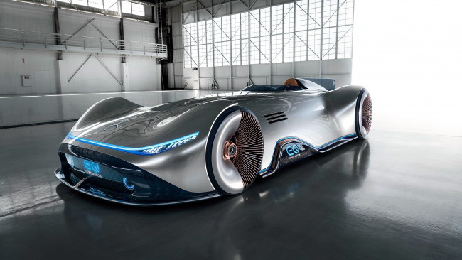 Обои картинки фото mercedes benz vision eq silver arrow, автомобили, mercedes-benz, серебристый, бокс, концепт