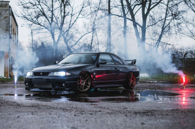 Обои картинки фото nissan skyline r33, автомобили, nissan, datsun, skyline, r33, grey