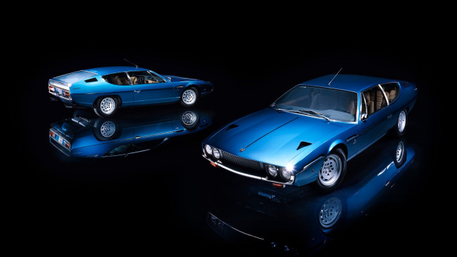 Обои картинки фото lamborghini espada, автомобили, lamborghini, голубые, ракурсы